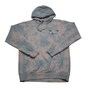 Sisters by Safety Pin Sweatshirt Womens S Blue Tie Dye Pockets Pullover Hoodie